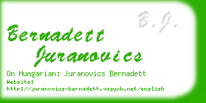 bernadett juranovics business card